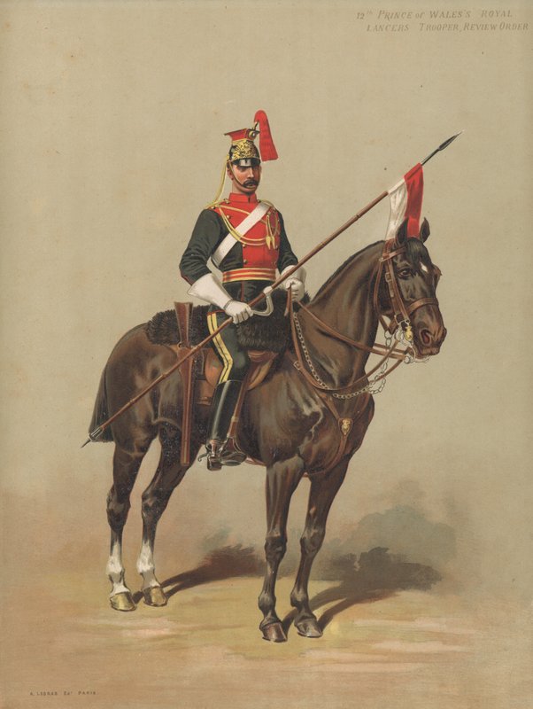12. walesi herceg Royal Lancers, katona, felülvizsgálati parancs alkotó: English School