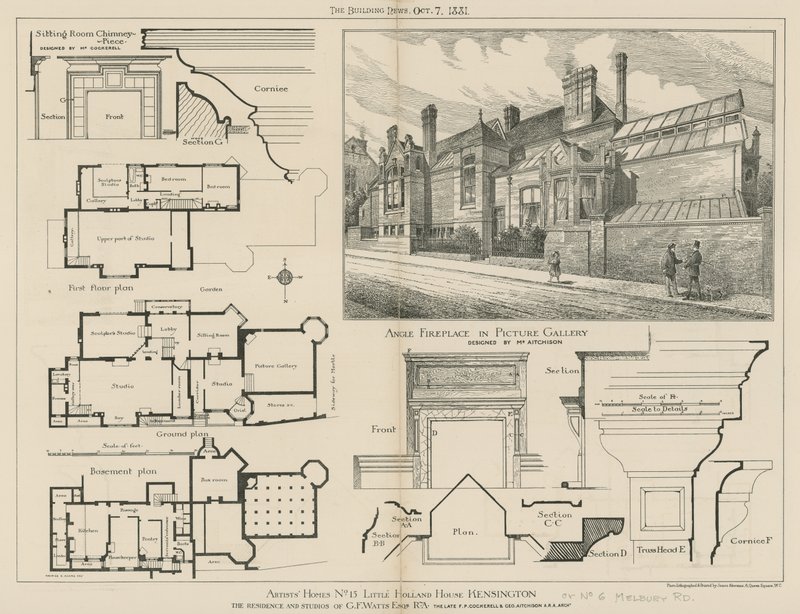 15 Little Holland House, Kensington, G F Watts rezidenciája és stúdiói, RA alkotó: English School