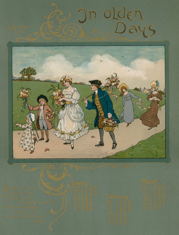 1905-ös naptár Alfred Austin versével alkotó: English School
