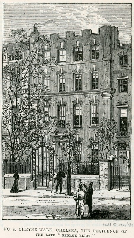 4 Cheyne Walk, Chelsea, a néhai George Eliot lakhelye alkotó: English School