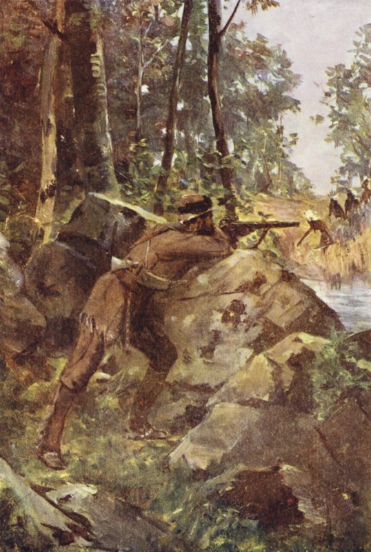 Egy Backwoodsman (színes litó) alkotó: English School