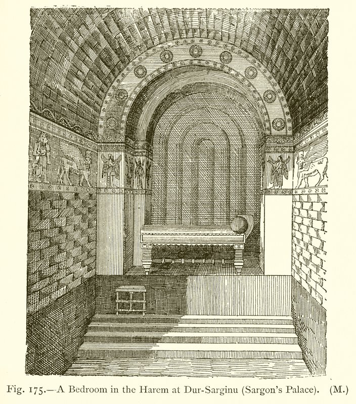 Hálószoba a háremben Dur-Sarginuban (Sargons Palace) alkotó: English School