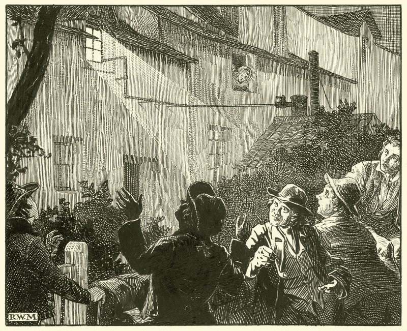 Erős fény áradt a ház ablakából (tinta papíron) alkotó: English School