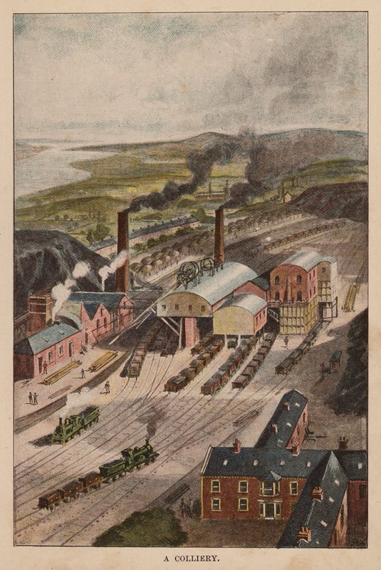 A Colliery (színes litográfia) alkotó: English School