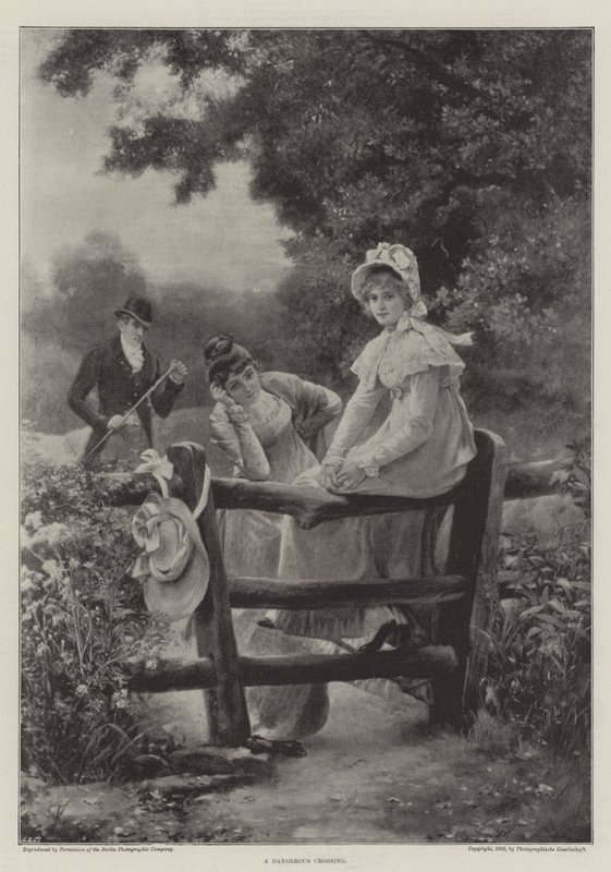 Veszélyes átkelés (metszet) alkotó: English School