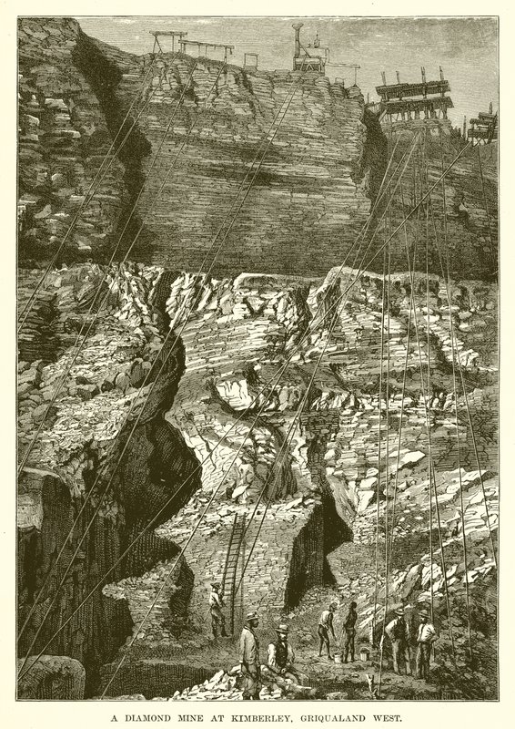 Gyémántbánya Kimberleyben, Griqualand West alkotó: English School