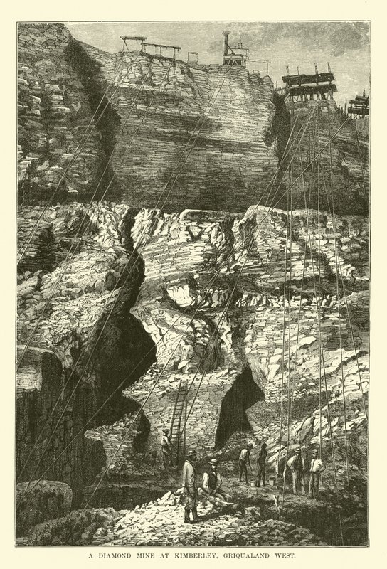 Gyémántbánya Kimberleyben, Griqualand West alkotó: English School