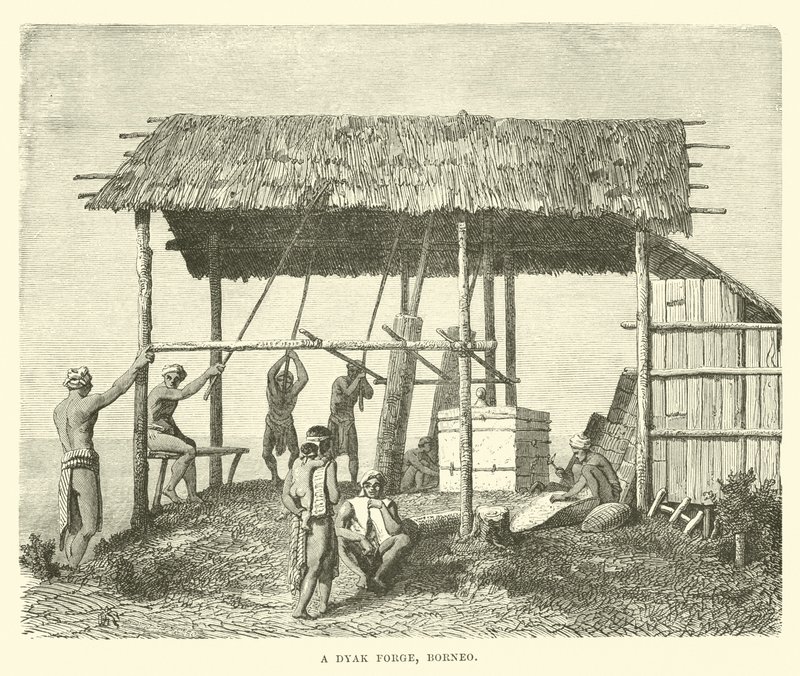 Dyak kovácsműhely, Borneó alkotó: English School