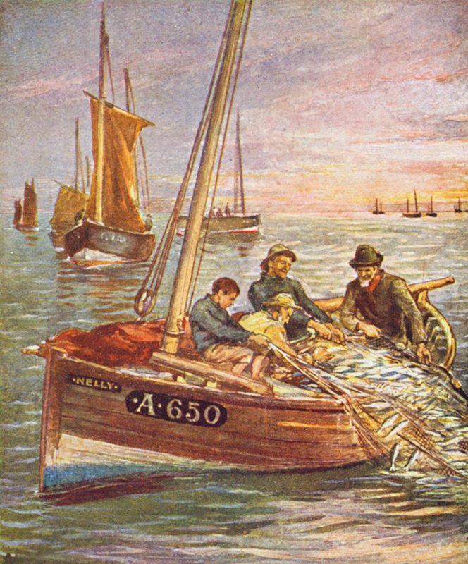 A Good Catch (színes litográfia) alkotó: English School