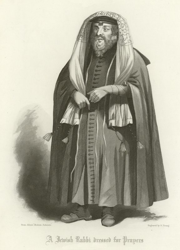 Egy imához öltözött zsidó rabbi alkotó: English School