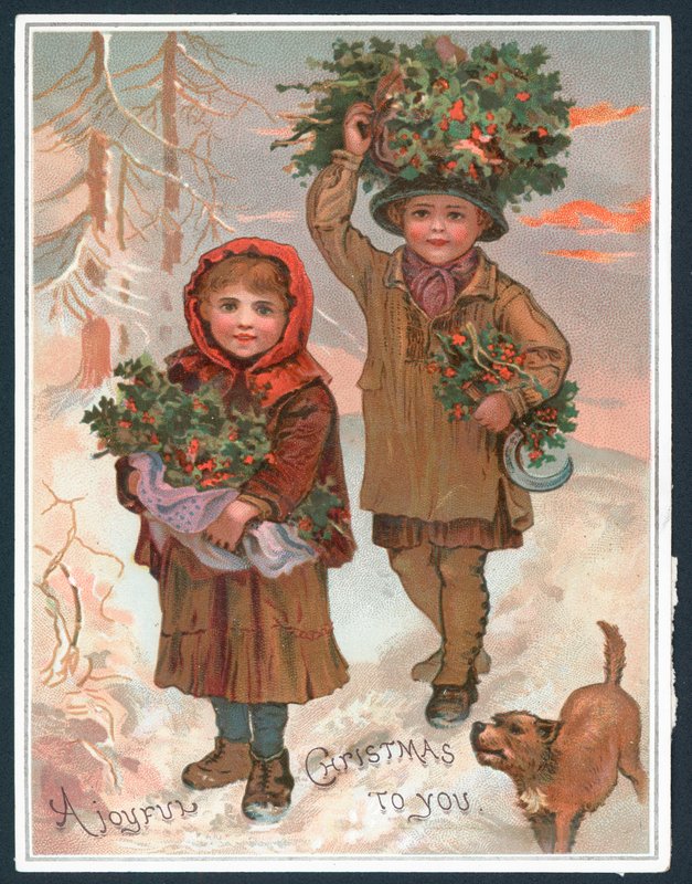 A Joyful Christmas to you - Victorian Christmas card  alkotó: English School