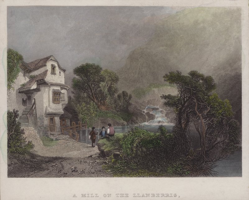 Malom a Llanberrisen (színes metszet) alkotó: English School