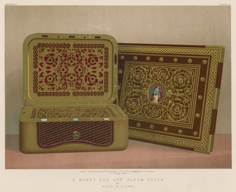 Egy persely és albumborító, Klein of Vienna alkotó: English School