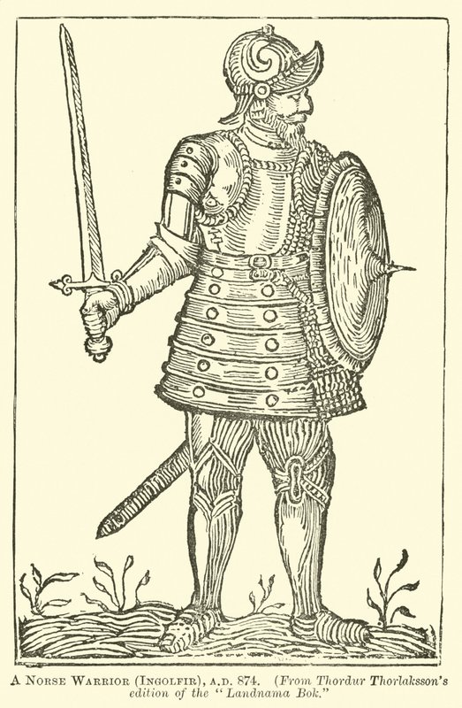 Egy skandináv harcos, Ingolfir, i.sz. 874 alkotó: English School