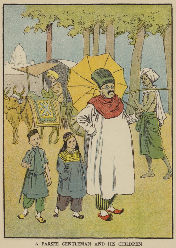 Egy Parsee úriember és gyermekei (színes litó) alkotó: English School