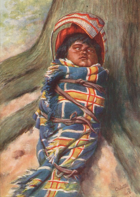 Piute indián papucs (színes litográfia) alkotó: English School