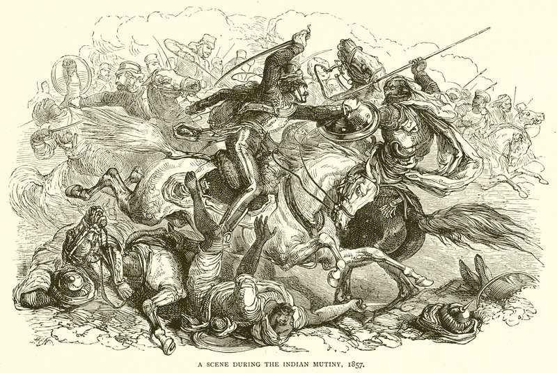 Jelenet az indiai lázadás idején, 1857 alkotó: English School