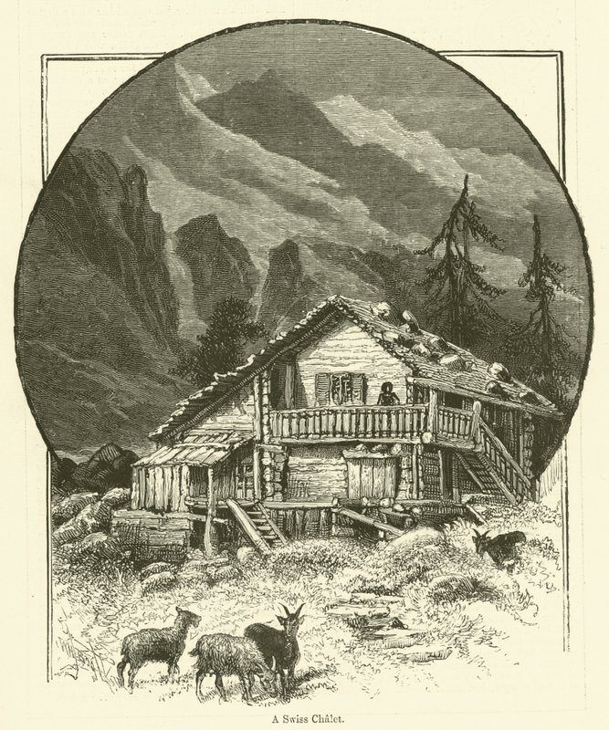 Svájci faház (metszet) alkotó: English School