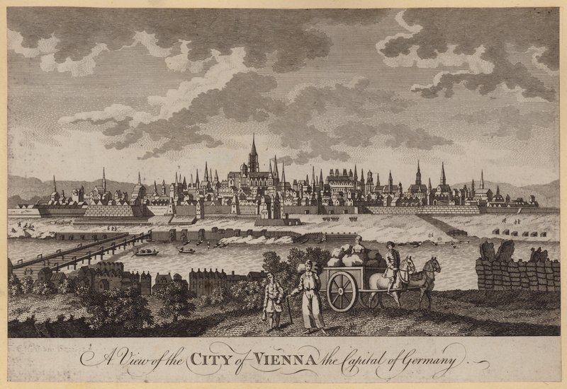 Kilátás Bécs városára, Németország fővárosára (metszet) alkotó: English School