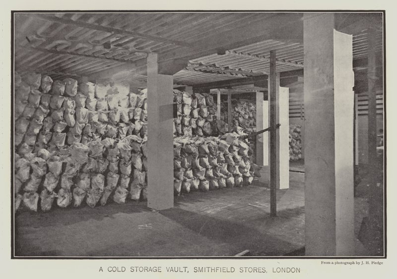 Hűtőszekrény, Smithfield Stores, London (fekete-fehér fotó) alkotó: English School