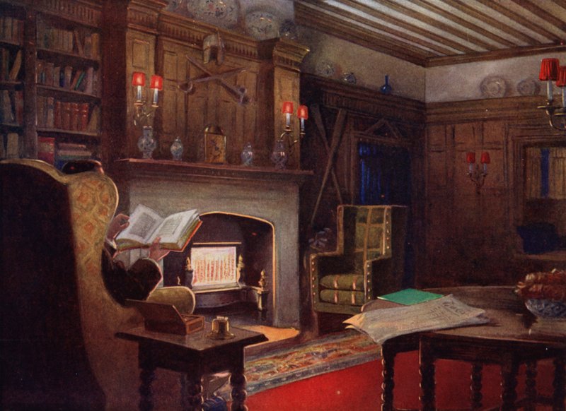 Hangulatos sarok a dohányzószobában (színes litho) alkotó: English School