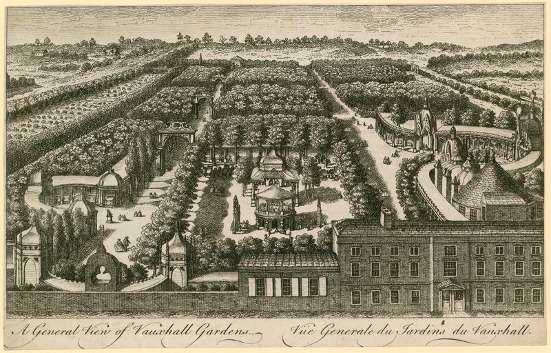 A londoni Vauxhall Gardens általános képe alkotó: English School