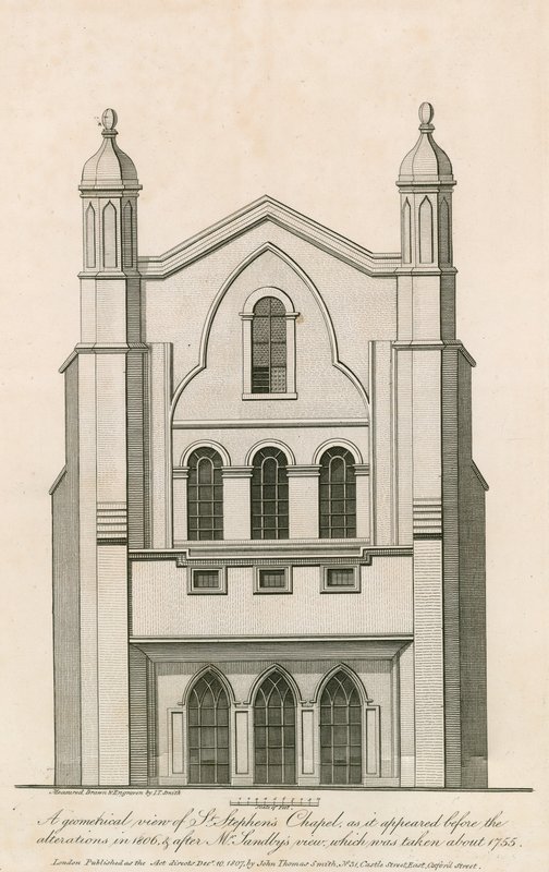 A Szent István-kápolna geometriai képe, ahogy az az 1806-os átalakítások előtt megjelent stb alkotó: English School
