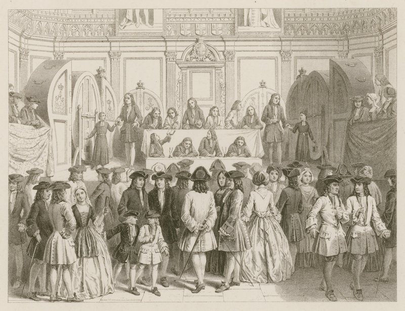 Egy lottó; 1750 körül alkotó: English School