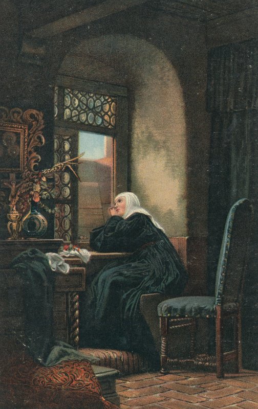 Egy apáca imádkozik alkotó: English School