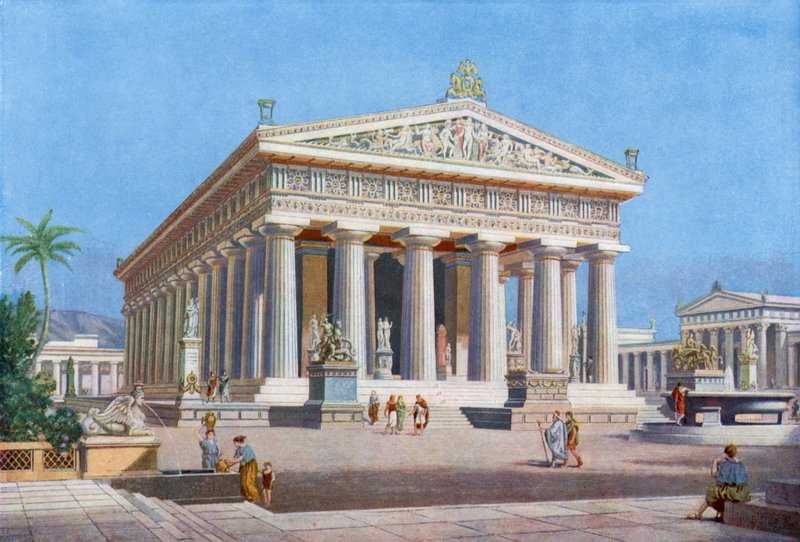 A Nagy Tengeristen páratlan szentélye: Poszeidón temploma Paestumban (színes litho) alkotó: English School