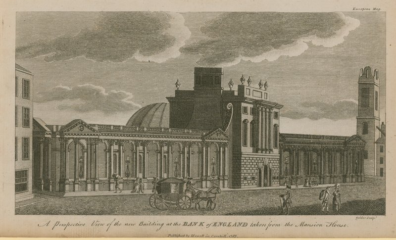 A Bank of England új épületének perspektivikus képe alkotó: English School