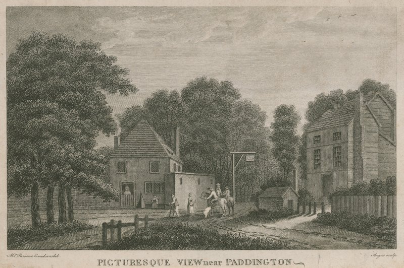 Festői kilátás Paddington közelében, Middlesexben alkotó: English School