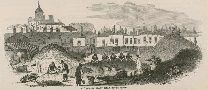 Egy pestisjárvány a londoni Kings Cross közelében alkotó: English School
