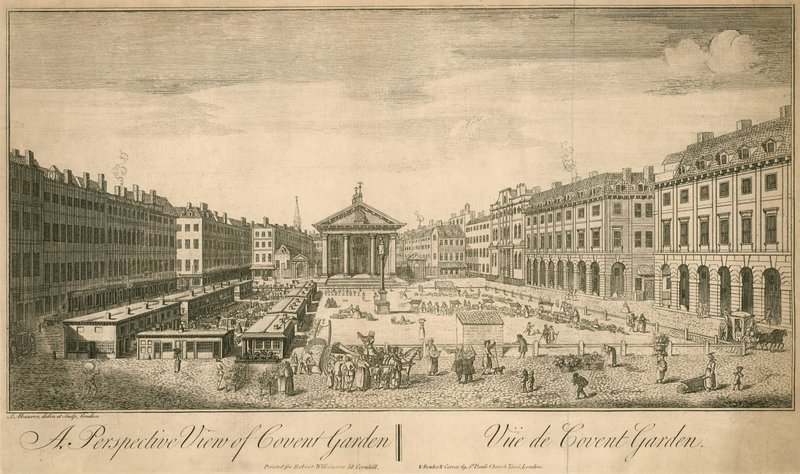 A kilátás a Covent Gardenre, Londonra alkotó: English School