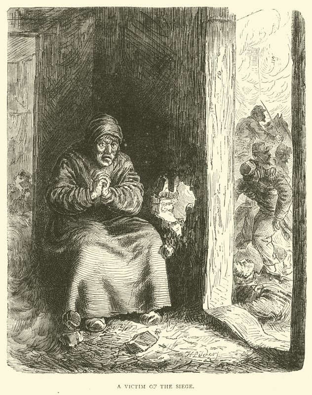 Az ostrom áldozata, 1871. január alkotó: English School