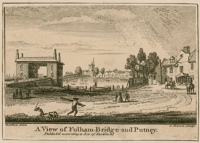 Kilátás a Fulham-hídra és Putney-re alkotó: English School
