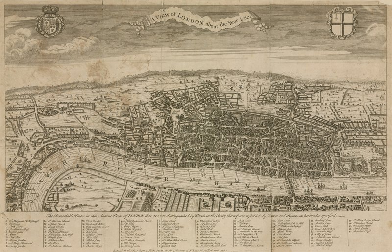 Londoni kilátás az 1560-as évről alkotó: English School