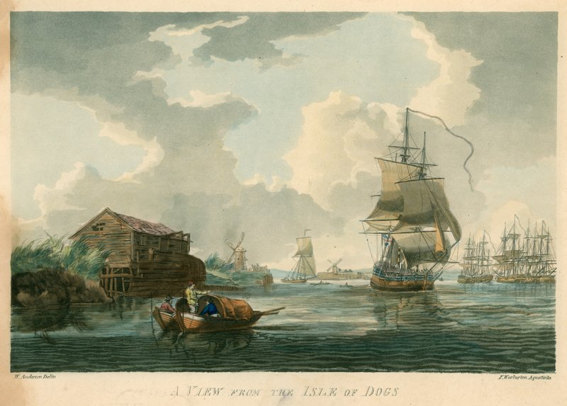 Kilátás az Isle of Dogs-ra alkotó: English School