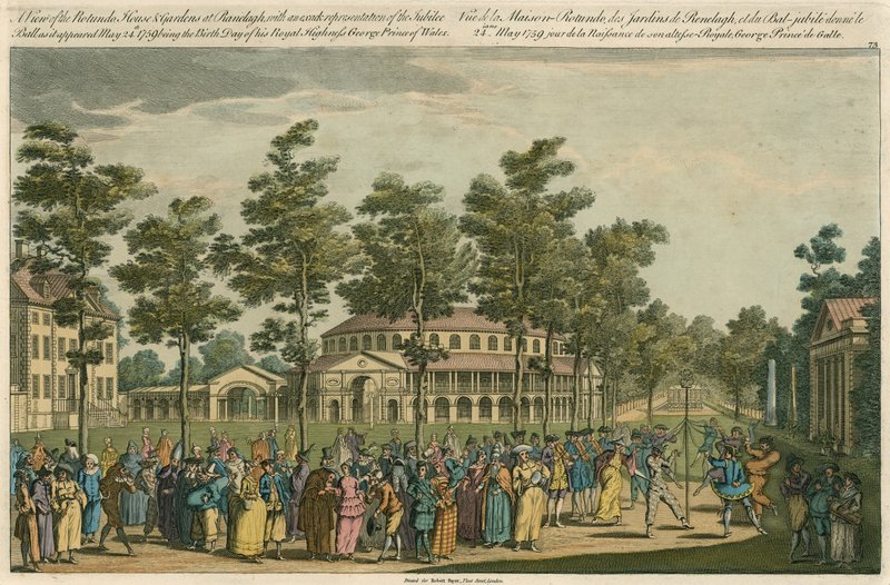 Kilátás a Rotunda házra és a kertekre, Ranelaghban, Londonban alkotó: English School