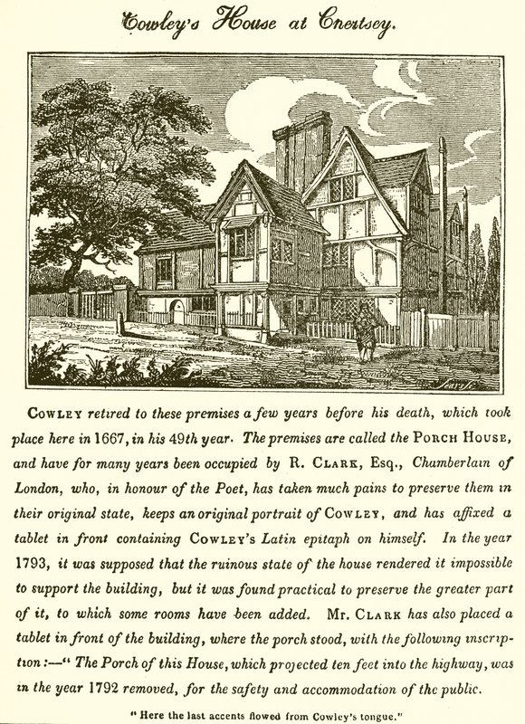 Abraham Cowley háza Chertseyben alkotó: English School