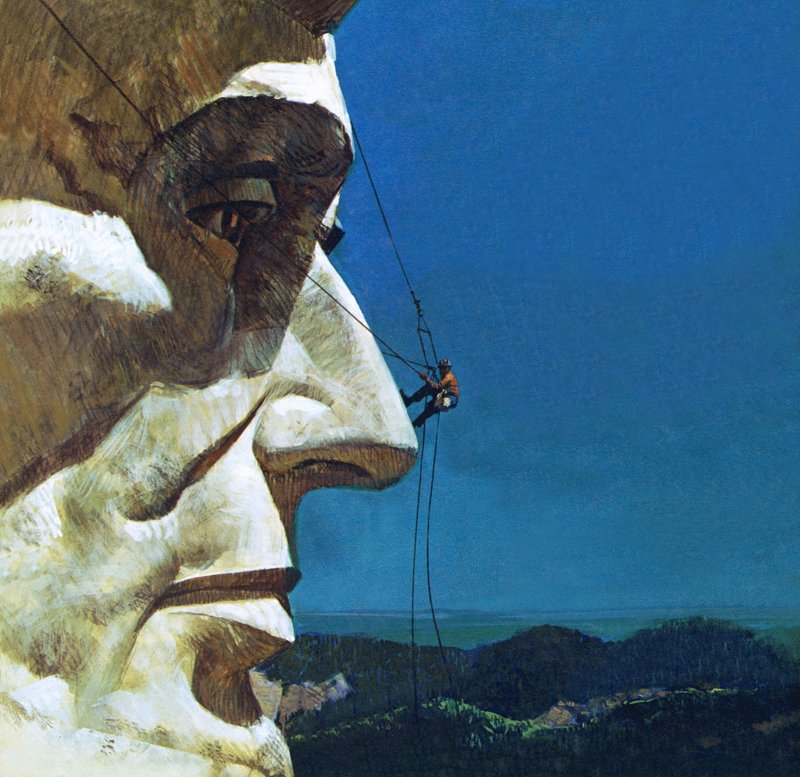 Abraham Lincoln orra a Mount Rushmore Nemzeti Emlékműnél alkotó: English School