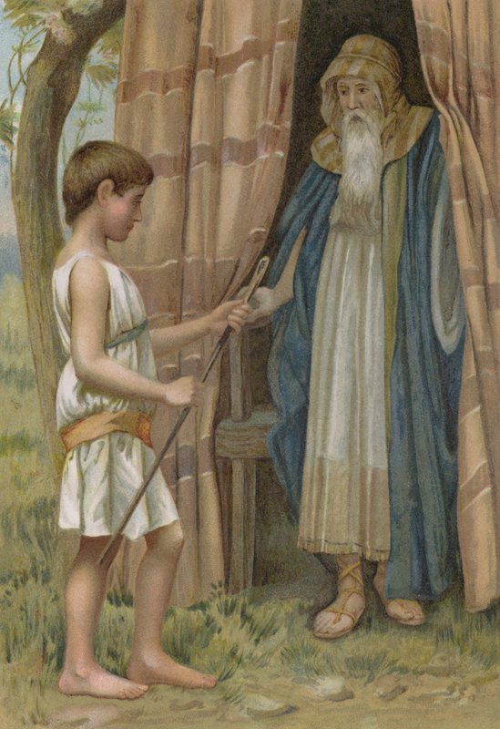 Ábrahám és Izsák (chromolitho) alkotó: English School