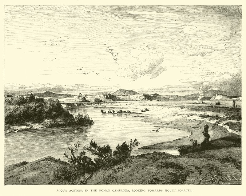 Acqua Acetosa a római Campagna-ban, a Soracte-hegy felé néz alkotó: English School