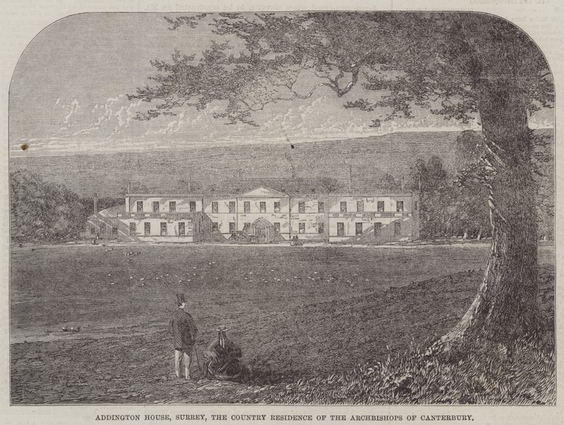 Addington House, Surrey, a canterburyi érsek vidéki rezidenciája (metszet) alkotó: English School