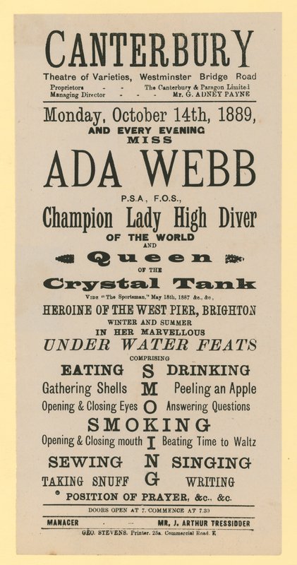 A Canterbury Theatre of Varieties, Westminster Bridge Road, London hirdetése alkotó: English School