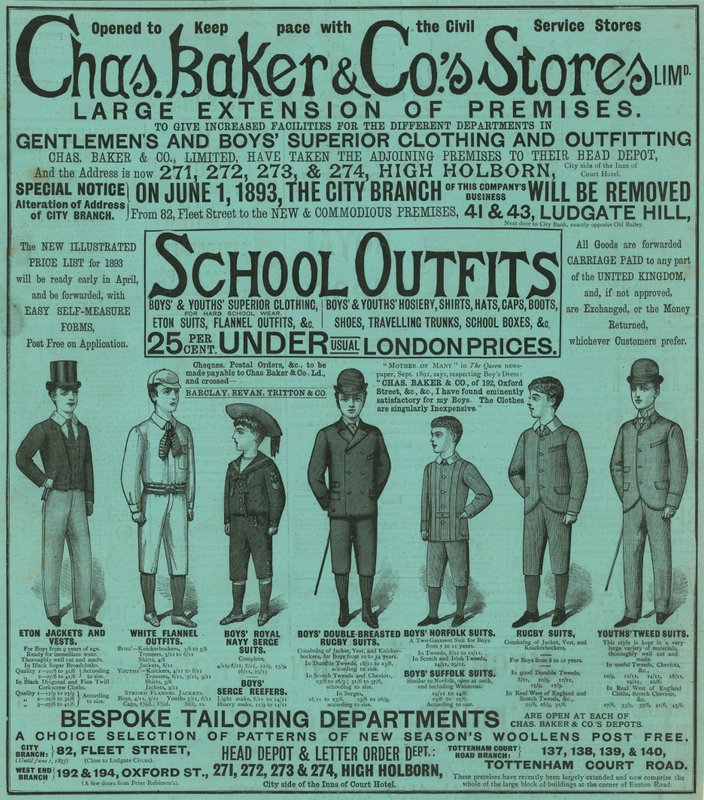 A Chas Baker & Cos üzletek hirdetése alkotó: English School