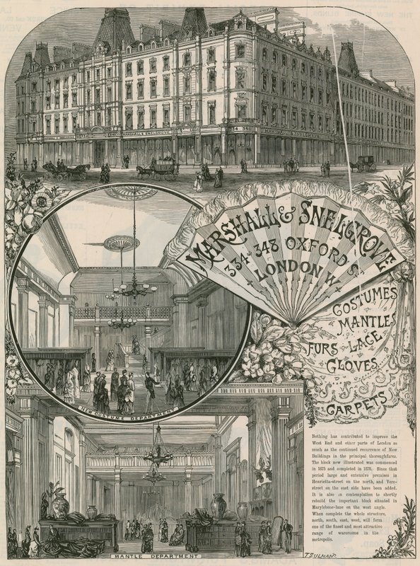 Marshall & Snelgrove, Silk Mercers, Lacemen, Hosiers, Vere Street, Oxford Street, London hirdetése alkotó: English School