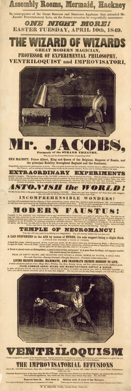 Mr Jacobs bűvész és hasbeszélő hirdetése alkotó: English School