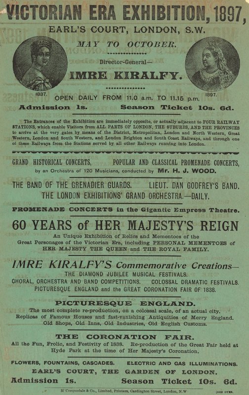 A Victorian Era Exhibition hirdetése, 1897, Earls Court alkotó: English School