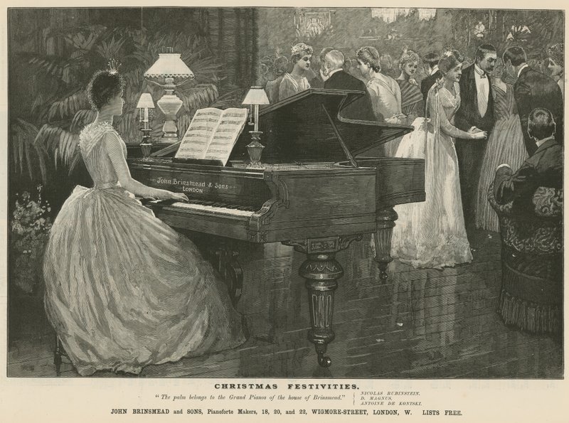 John Brinsmead and Sons zongorakészítő hirdetése, Wigmore Street, London alkotó: English School